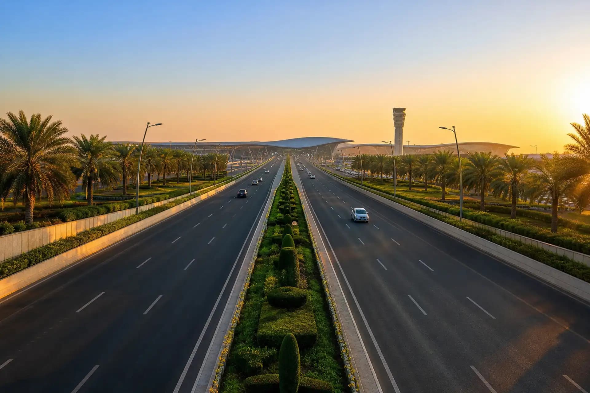 Expressway and airport infrastructure serving Dholera